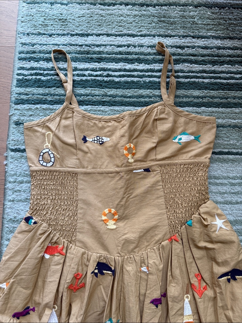 🆕 Anthropologie sleeveless square-neck drop-waist midi dress - Picture 4 of 9